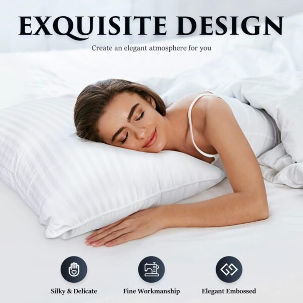 COZSINOOR Bed Pillows Queen Size: Hotel Quality Set of 2 - Down Alternative Micr... - Image 6