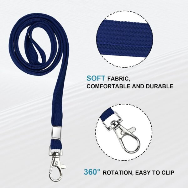 3 Pack Clear ID Badge Holder with Lanyard Deep Blue Lanyards with Vertical Water... - Image 4