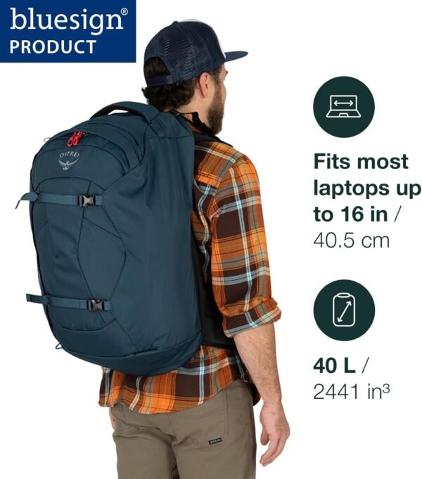 Osprey Farpoint 40L Men's Travel Backpack, Black - Image 3
