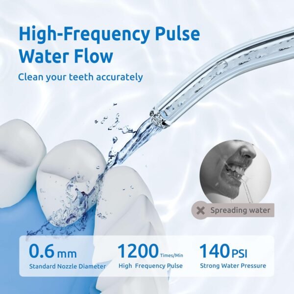 Water Flosser [Mini Cordless Portable] Oral Irrigator Water Teeth Cleaner Pick, ... - Image 4