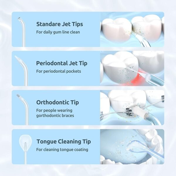 Water Flosser [Mini Cordless Portable] Oral Irrigator Water Teeth Cleaner Pick, ... - Image 6