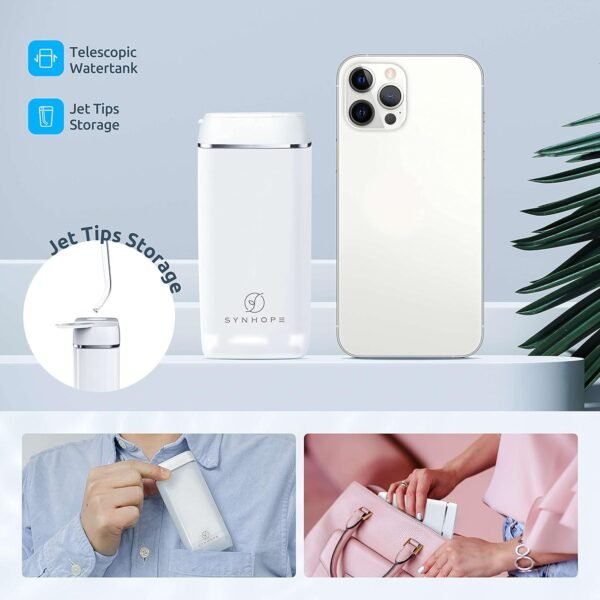 Water Flosser [Mini Cordless Portable] Oral Irrigator Water Teeth Cleaner Pick, ... - Image 7