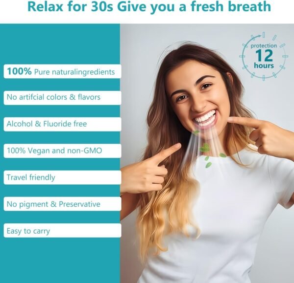 Mouthwash Travel Size Portable Packets to Go, Alcohol & Fluoride Free Fresh Mint... - Image 5