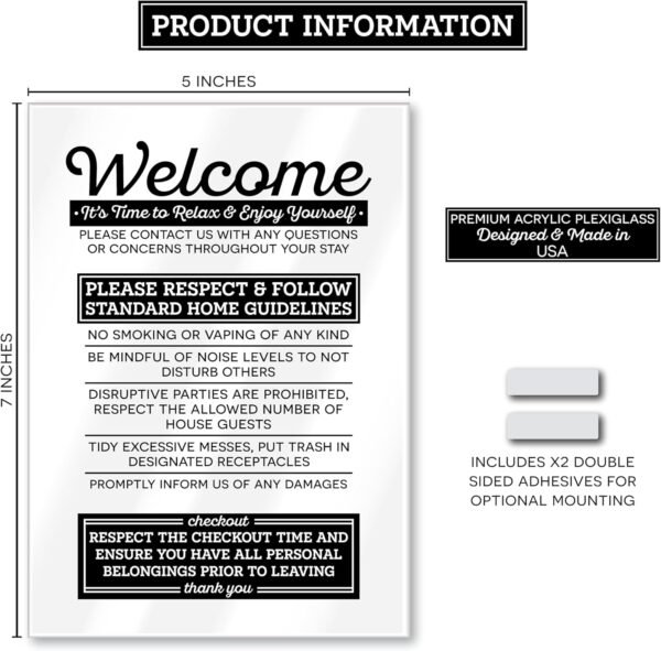 Acrylic 5x7 Compatible with Airbnb Essentials for Hosts Sign, Air Bnb Supplies S... - Image 3