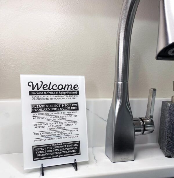 Acrylic 5x7 Compatible with Airbnb Essentials for Hosts Sign, Air Bnb Supplies S... - Image 6