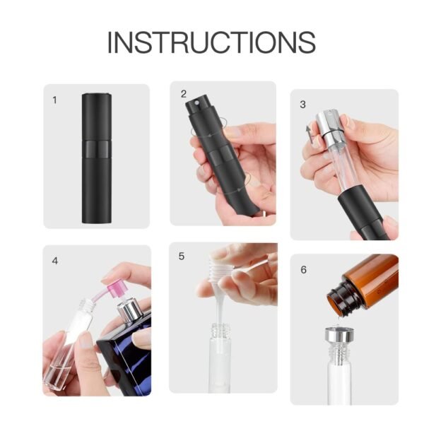 LISAPACK 8ML Atomizer Perfume Spray Bottle for Travel (3 PCS) Empty Cologne Disp... - Image 6