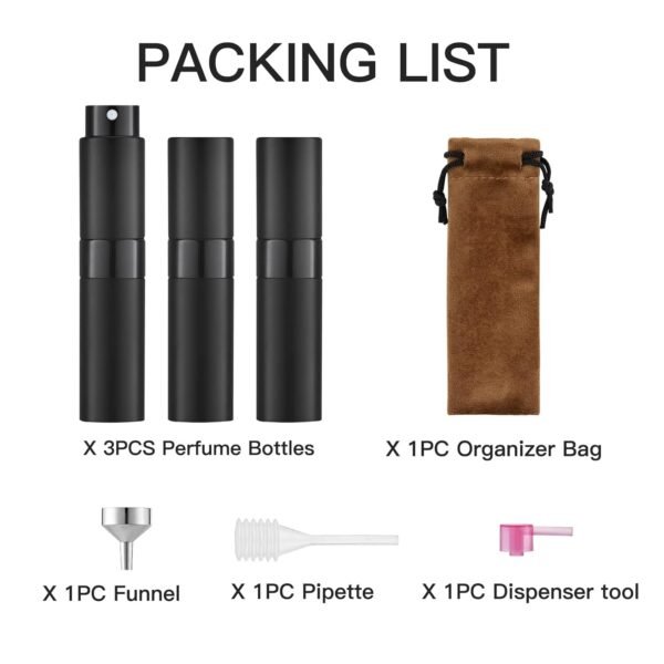 LISAPACK 8ML Atomizer Perfume Spray Bottle for Travel (3 PCS) Empty Cologne Disp... - Image 7