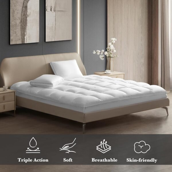 Hotel Grand Pillow Top Mattress Topper Queen Size - Waterproof Mattress Protecto... - Image 8
