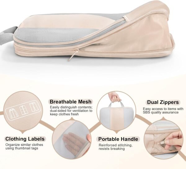 OlarHike 10 Set Compression Packing Cubes for Travel Women Mom,Luggage Clothes S... - Image 7