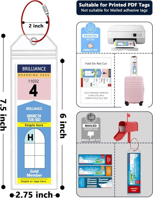 10 Pack Royal Caribbean Luggage Tag Holders，Clear Cruise Luggage Tagsfor Royal C... - Image 3