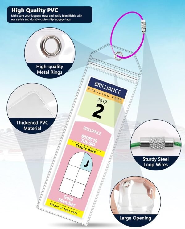 10 Pack Royal Caribbean Luggage Tag Holders，Clear Cruise Luggage Tagsfor Royal C... - Image 5