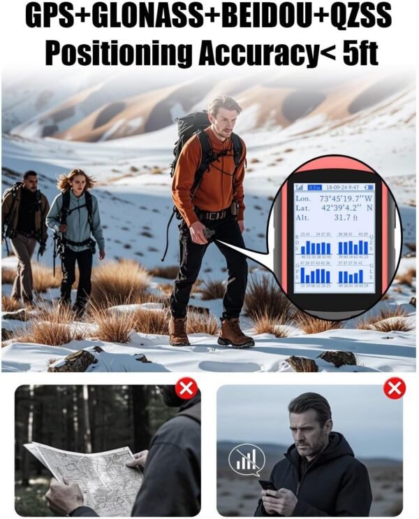 A6 Handheld GPS for Hiking, Multi-GNSS Support, Lightweight Rugged GPS Navigator... - Image 3