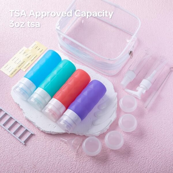 20 Pack Travel Bottles Set,Leak Proof TSA Approved Travel Size Containers, Silic... - Image 6