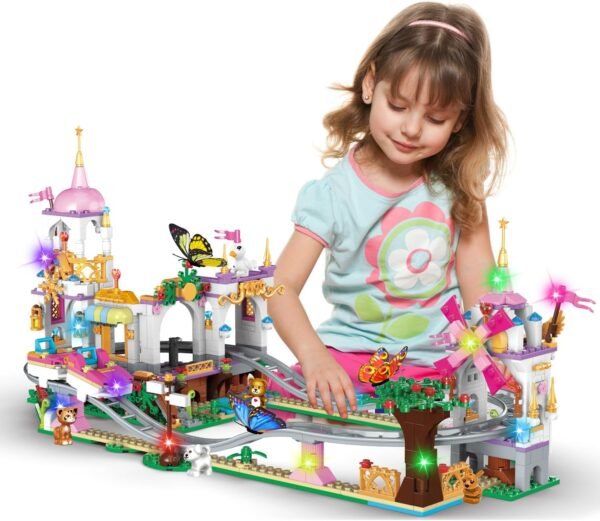 711 Piece Friends Roller Coaster Building Set,Girls Creative Amusement Park Buil... - Image 2