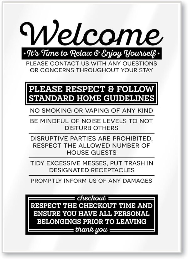 Acrylic 5x7 Compatible with Airbnb Essentials for Hosts Sign, Air Bnb Supplies S... - Image 2
