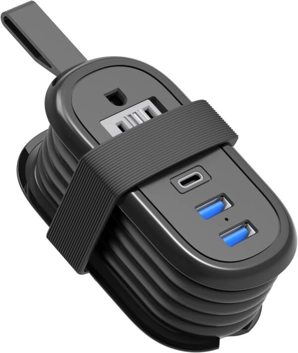 BEVA Travel Power Strip with USB C Ports, 4FT Extension Cord, 2 Outlets, 3 USB P... - Image 2