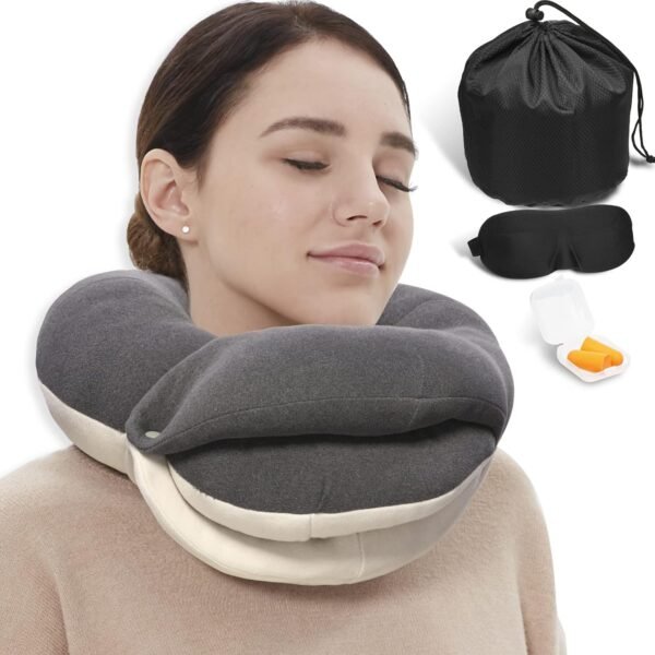 BUYUE Travel Neck Pillows for Airplanes, 360° Head Support Sleep for Long Flight... - Image 2