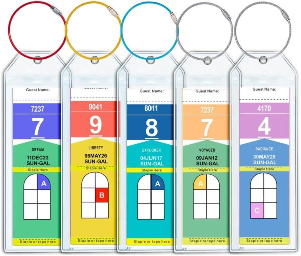 Cruise Luggage Tag Holder for Royal Caribbean & Celebrity 5 Pack, Cruise Ship Es... - Image 2