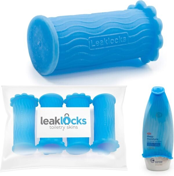 LeakLocks® Toiletry Skins Elastic Sleeve for Leak Proofing Travel Container in ... - Image 2