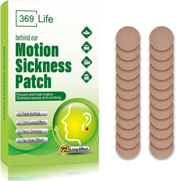Motion Sickness Patches for Car and Boat Rides, Ships, Cruise and Airplane & Oth... - Image 2