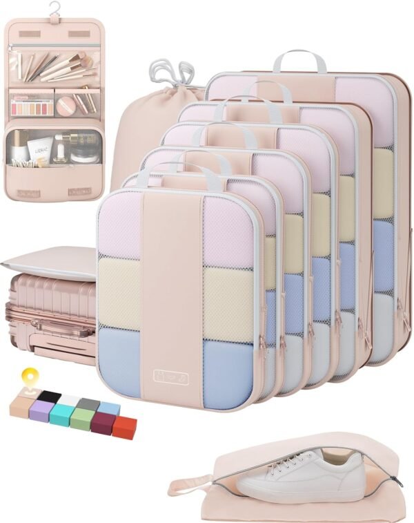 OlarHike 10 Set Compression Packing Cubes for Travel Women Mom,Luggage Clothes S... - Image 2