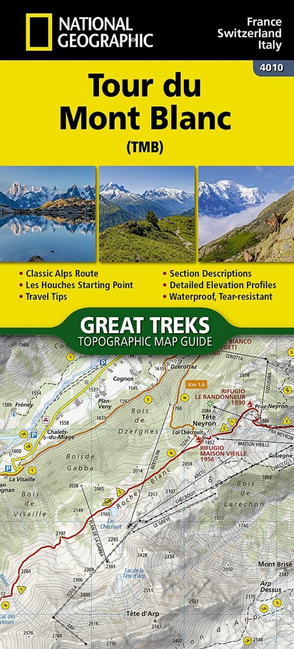 Tour du Mont Blanc Map (National Geographic Trails Illustrated Map, 4010) - Image 2