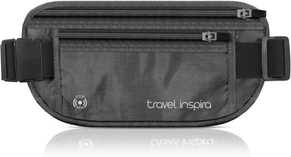 travel inspira Travel Money Belt with Slim Anti-Theft RFID Blocking Passport Hol... - Image 2