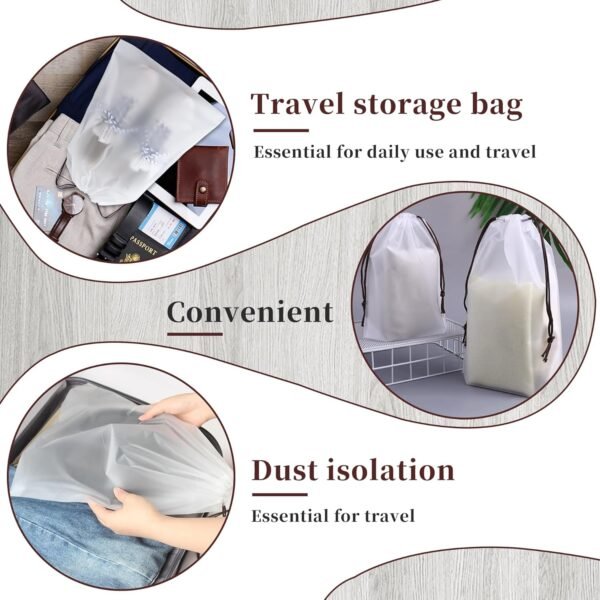 Hoewina Transparent Shoe Bags for Travel with Rope 8PCS Large Clear Shoe Bag Sto... - Image 6