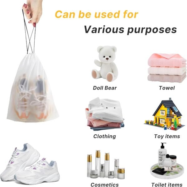 Hoewina Transparent Shoe Bags for Travel with Rope 8PCS Large Clear Shoe Bag Sto... - Image 7