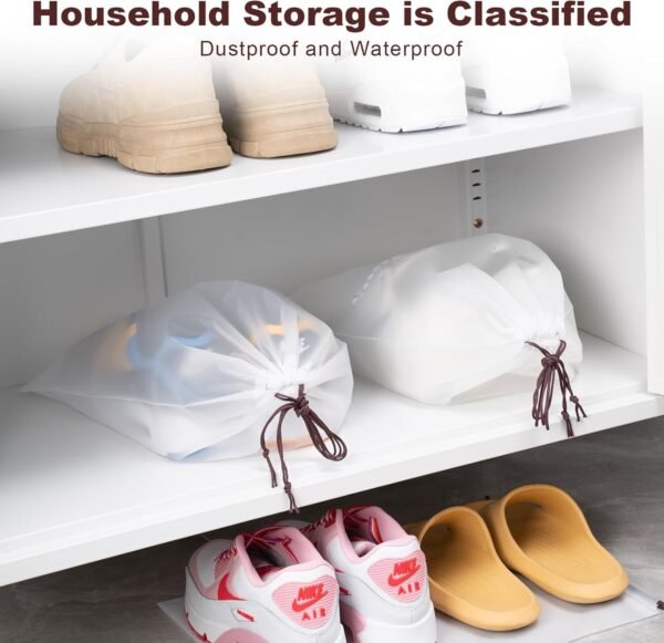 Hoewina Transparent Shoe Bags for Travel with Rope 8PCS Large Clear Shoe Bag Sto... - Image 8