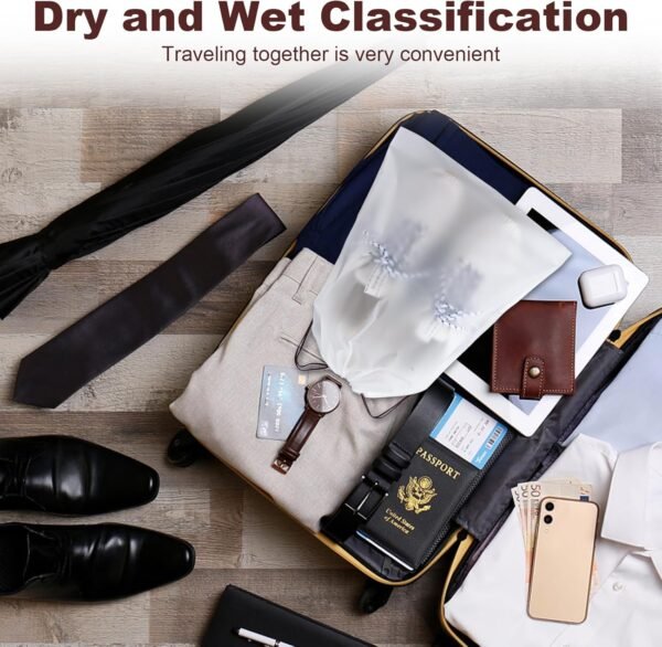 Hoewina Transparent Shoe Bags for Travel with Rope 8PCS Large Clear Shoe Bag Sto... - Image 9