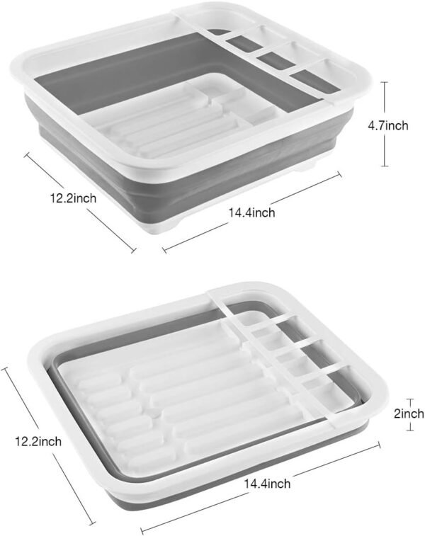 THANSTAR Collapsible Dish Drying Rack Portable Dinnerware Drainer Organizer for ... - Image 4