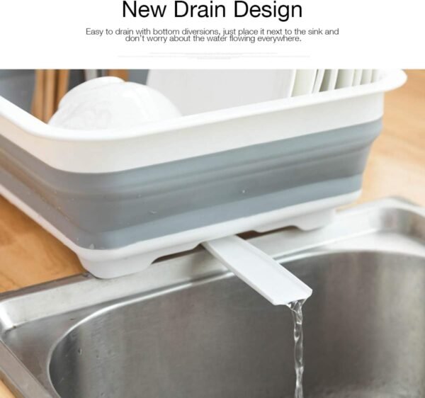 THANSTAR Collapsible Dish Drying Rack Portable Dinnerware Drainer Organizer for ... - Image 6