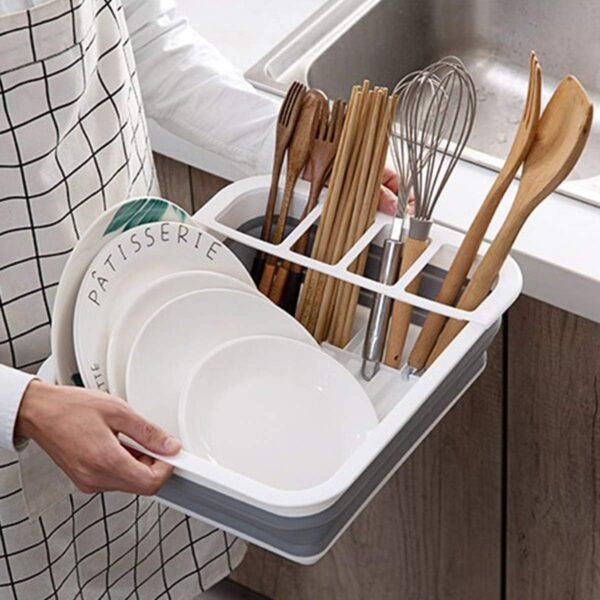 THANSTAR Collapsible Dish Drying Rack Portable Dinnerware Drainer Organizer for ... - Image 8