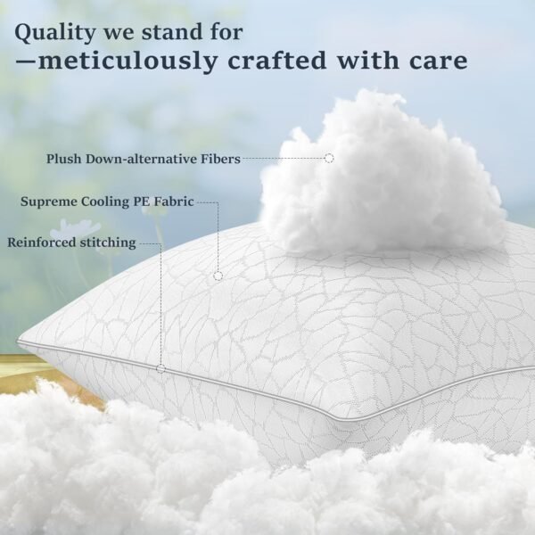 COZSINOOR Queen Size Cooling Bed Pillows - Premium Down Alternative Pillows Set ... - Image 6