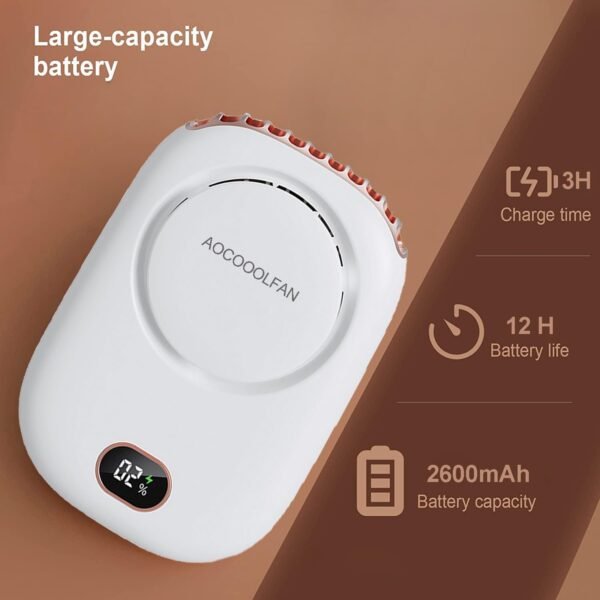 Portable Neck Fan, Mini Small Personal Handheld Fan USB Rechargeable 3 Speed for... - Image 4