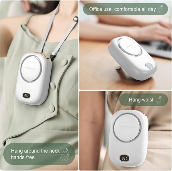 Portable Neck Fan, Mini Small Personal Handheld Fan USB Rechargeable 3 Speed for... - Image 5