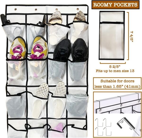 Cruise Essentials Over the Door Shoe Organizer Holder Magnetic Hooks for Cabin,D... - Image 6