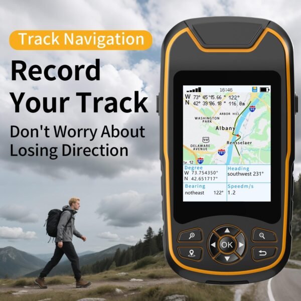 A8 Handheld GPS for Hiking, Rugged and Waterproof Handheld GPS Navigator, 3.2" S... - Image 5