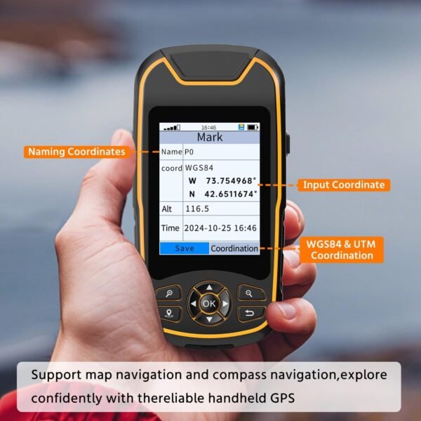 A8 Handheld GPS for Hiking, Rugged and Waterproof Handheld GPS Navigator, 3.2" S... - Image 6