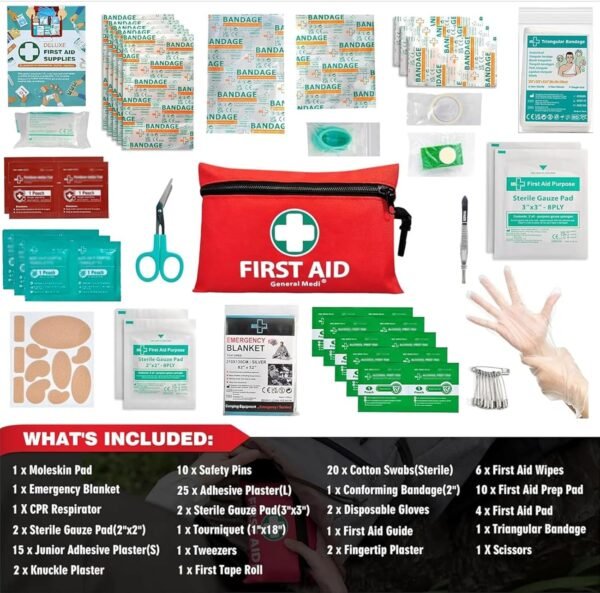General Medi Mini First Aid Kit, 110 Piece Small First Aid Kit - Includes Emerge... - Image 3