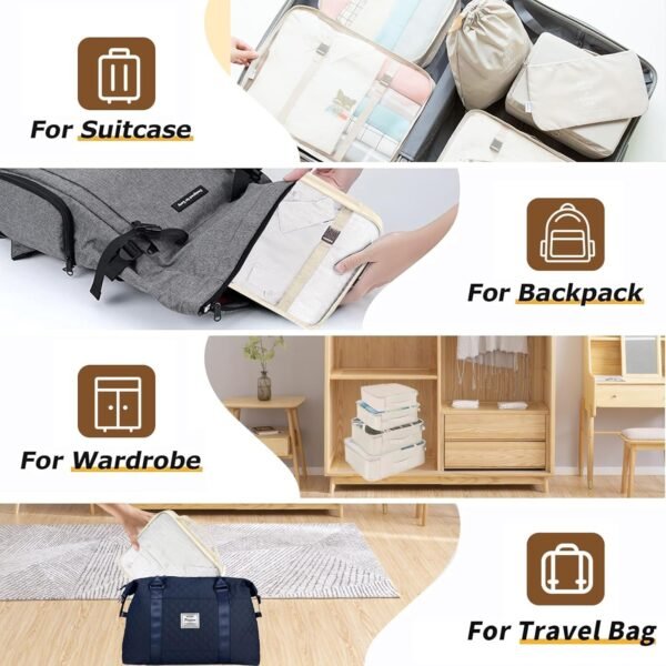 8 Set Packing Cubes for Suitcases Travel Luggage Packing Organizers,Travel Acces... - Image 6