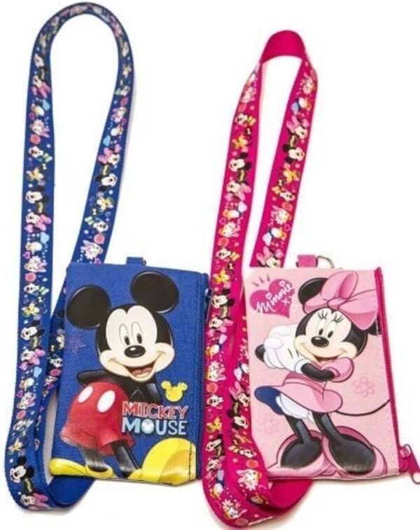 Disney Mickey and Minnie Mouse Drawstring Backpack Plus Lanyards with Detachable... - Image 5
