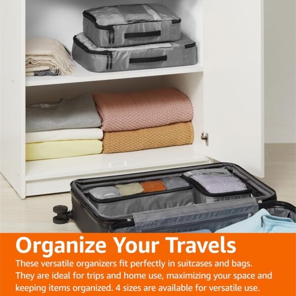 Amazon Basics Lightweight Packing Cubes Travel Organizer Set with Double Zipper,... - Image 8
