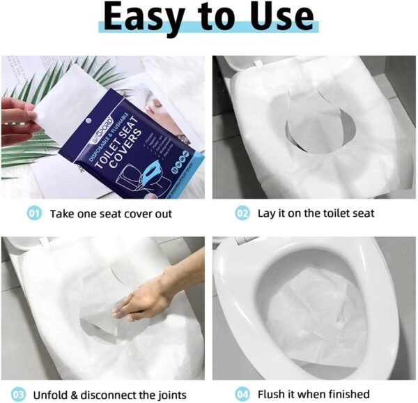 XL 100PCS Toilet Seat Covers Disposable - Flushable Paper Toilet Seat Cover is T... - Image 6