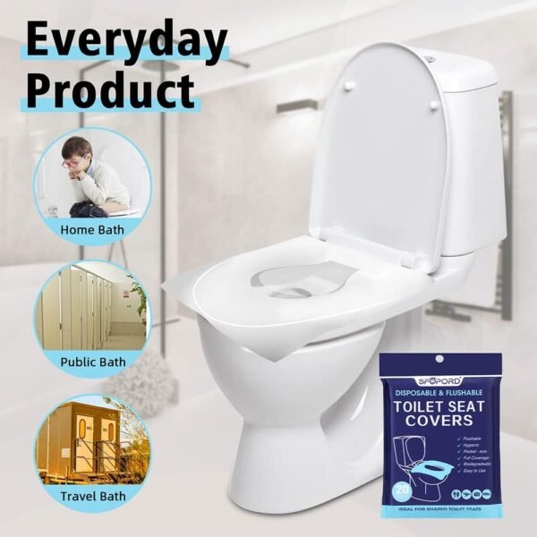 XL 100PCS Toilet Seat Covers Disposable - Flushable Paper Toilet Seat Cover is T... - Image 7