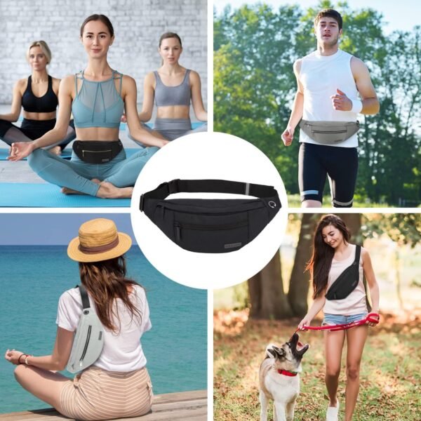 MAXTOP Large Crossbody Fanny Pack with 4-Zipper Pockets,Gifts for Enjoy Sports F... - Image 6