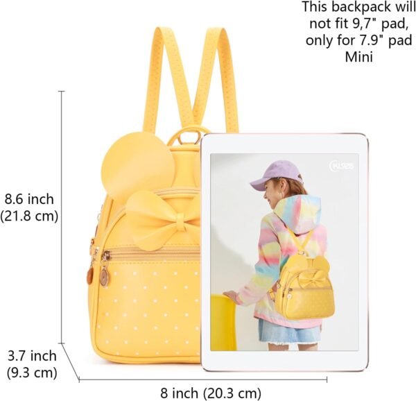 KL928 Girls Bowknot Polka Dot Cute Mini Backpack Small Daypacks Convertible Shou... - Image 3