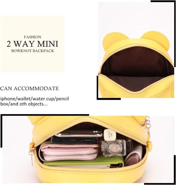 KL928 Girls Bowknot Polka Dot Cute Mini Backpack Small Daypacks Convertible Shou... - Image 5