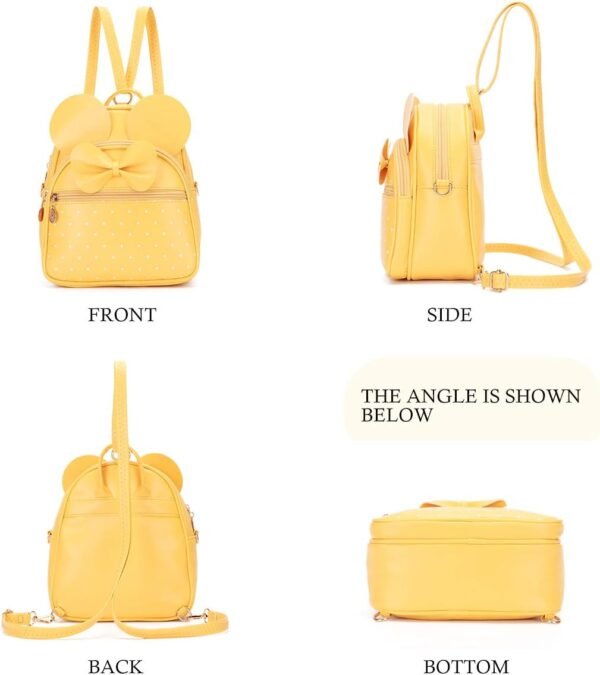 KL928 Girls Bowknot Polka Dot Cute Mini Backpack Small Daypacks Convertible Shou... - Image 6